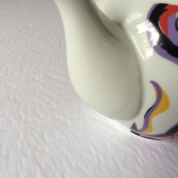 Teapot Josien Broeren White Colorful Woman Face Print Porcelain Kitchen - Picture 11 of 12